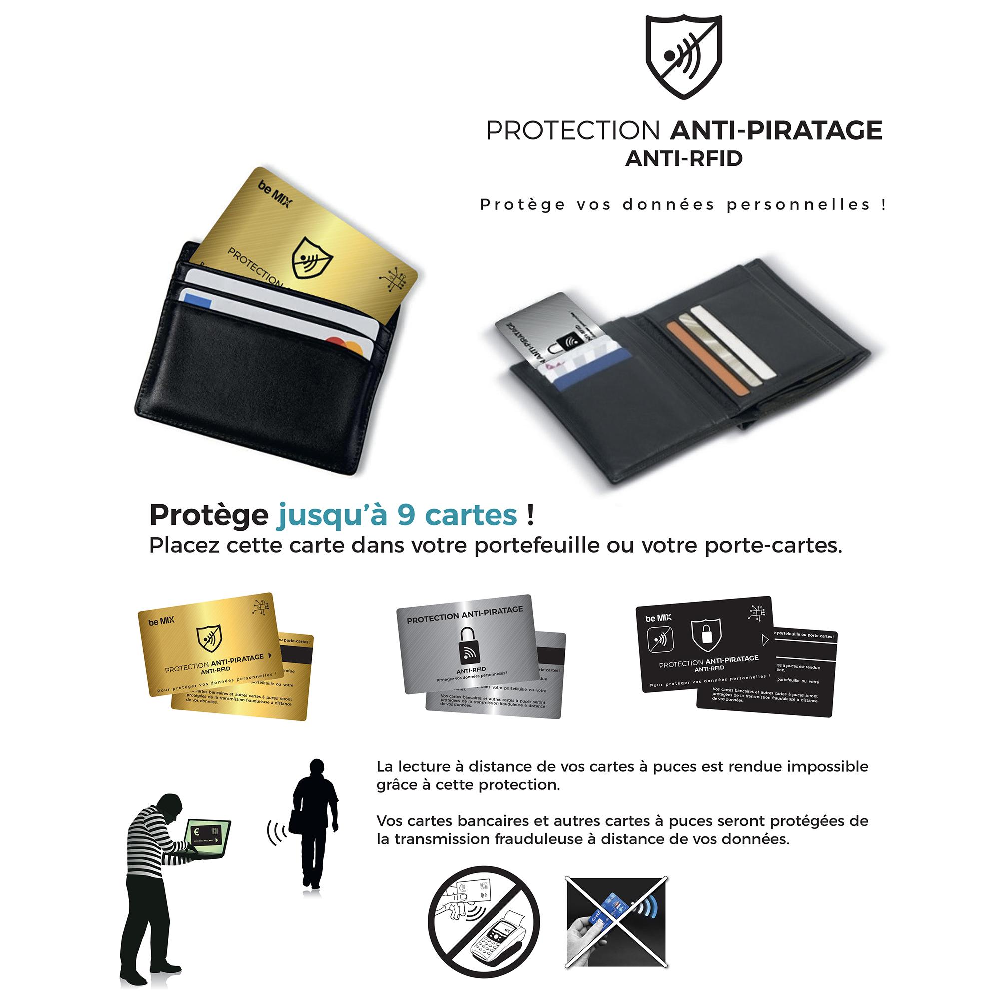 CARTE ANTI PIRATAGE RFID METALLIQUE
