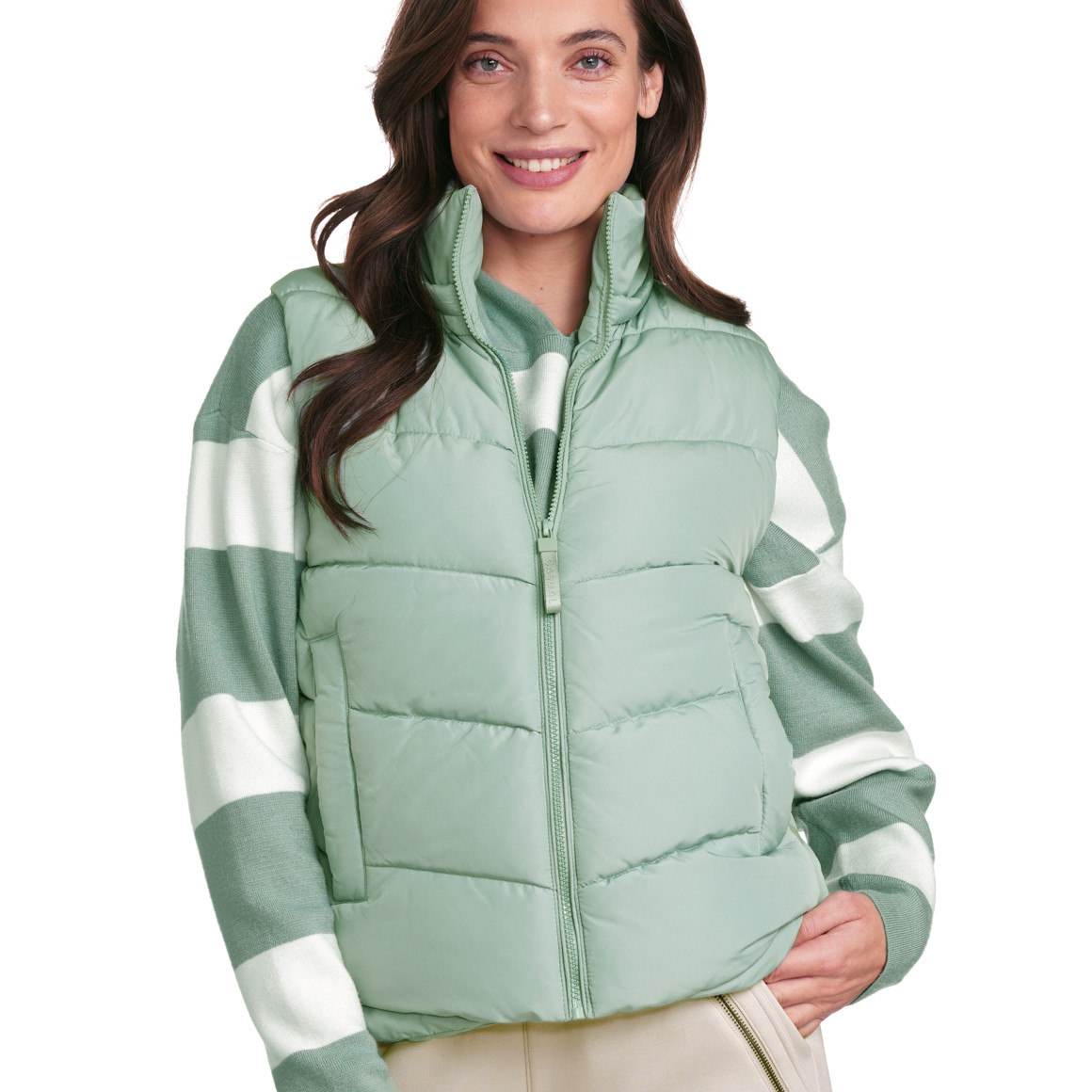 Gina Collection Damen Weste in Unifarben mintgrün