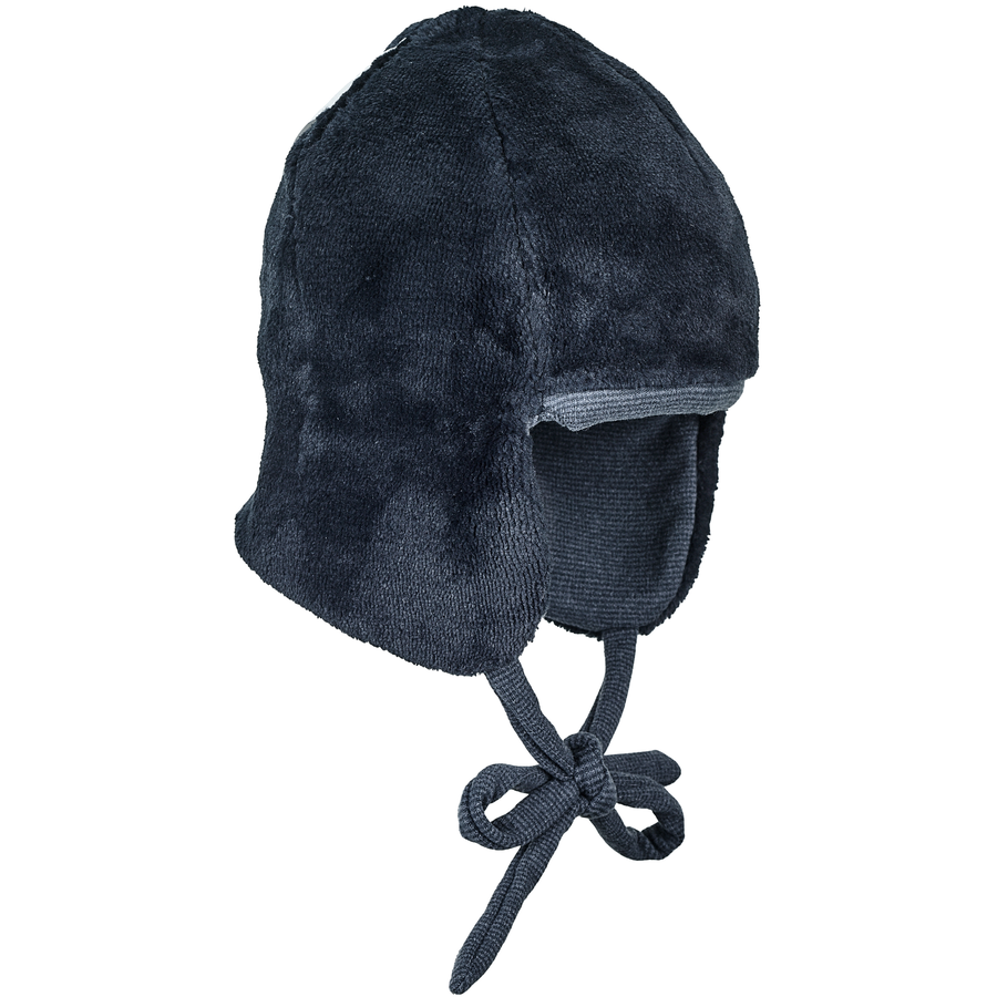 Sterntaler Fliegermütze Streifen blau melange