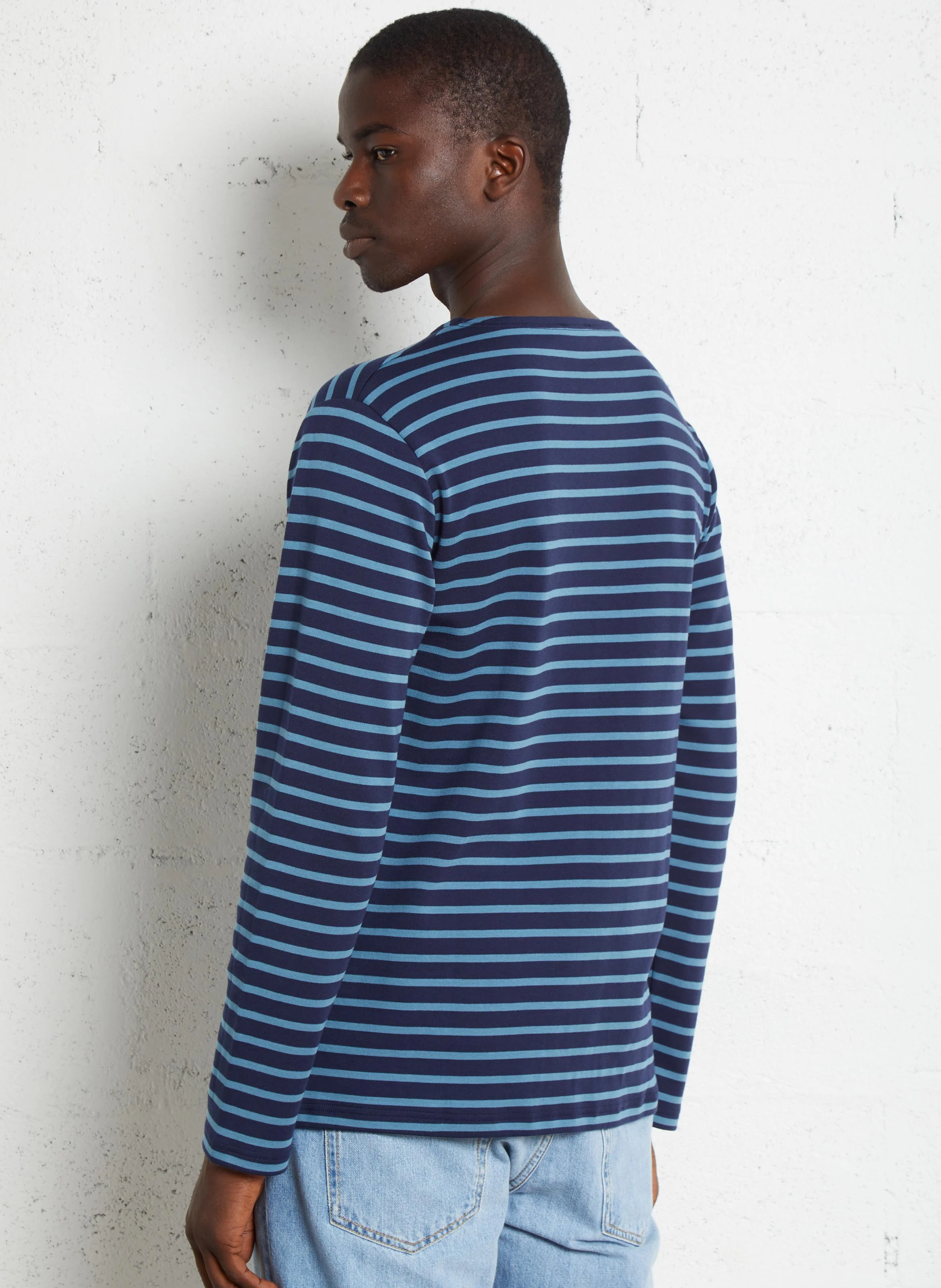 Marinière col rond regular-fit en coton interlock | Multicolore