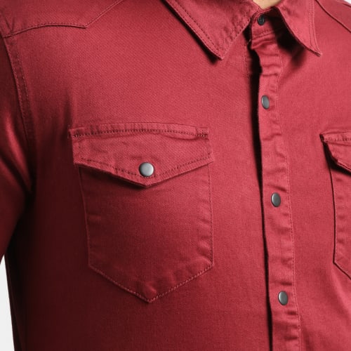 Chemise Jean Manches Longues 0061 Bordeaux