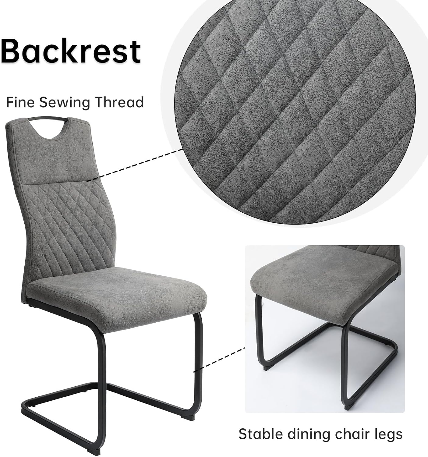 JIEXI Esszimmerstühle 6er Set, Schwingstuhl hohe Rückenlehne, gepolstert Beistellstühle, Wohnzimmerstuhl 150kg (6 Seats)