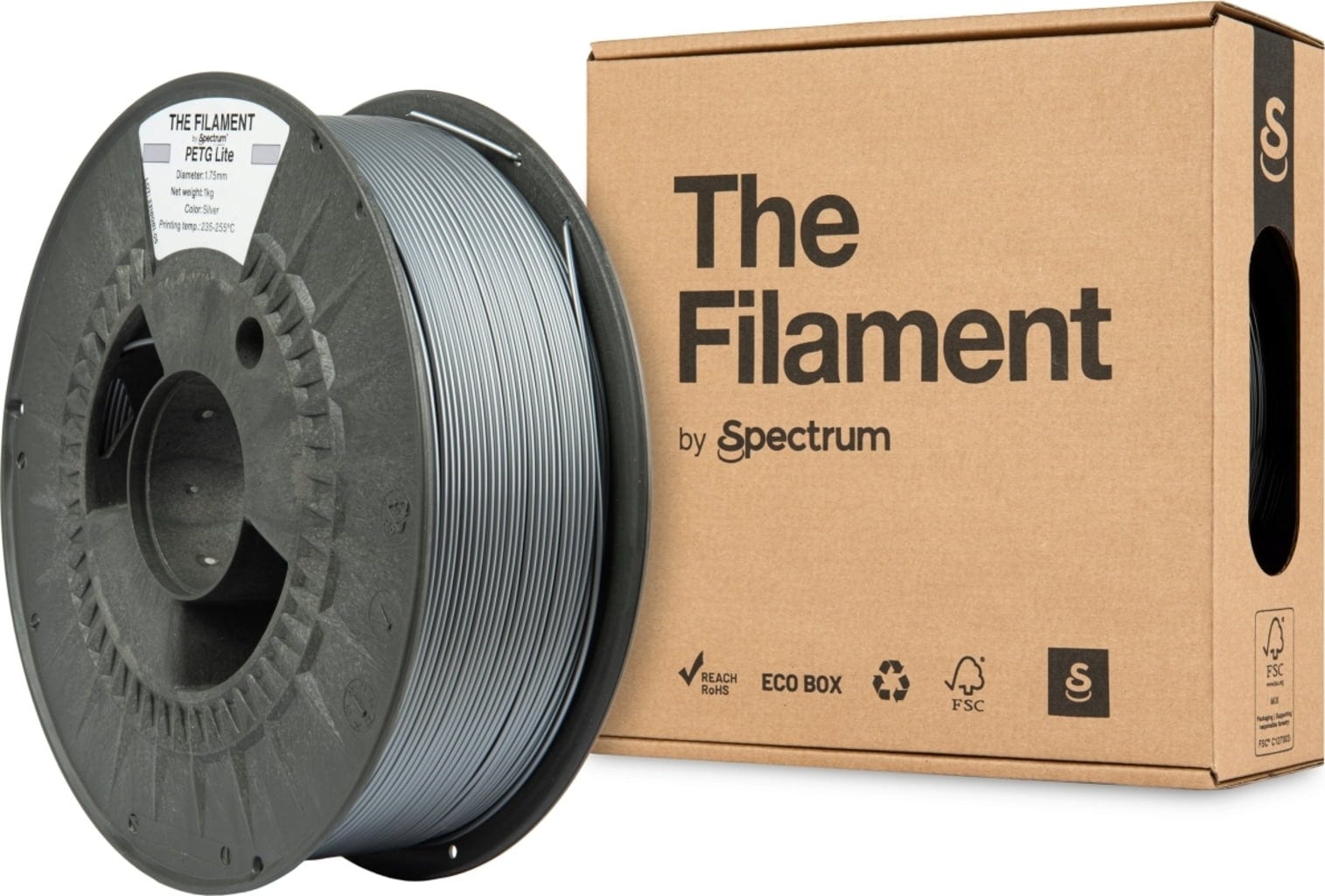 The Filament  PETG Lite Silver, 1,75 mm / 1000 g    Technisches PETG für zuverlässige Alltagseinsätze in Silver