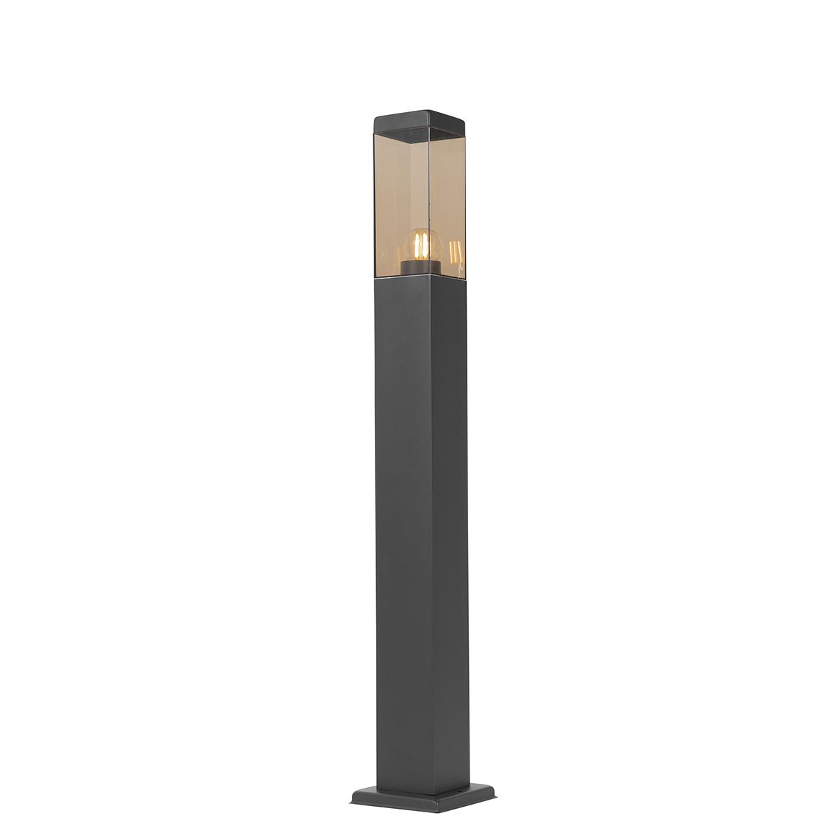 Smart buitenlamp paal donkergrijs met smoke 80 cm incl. Wifi P45 - Malios