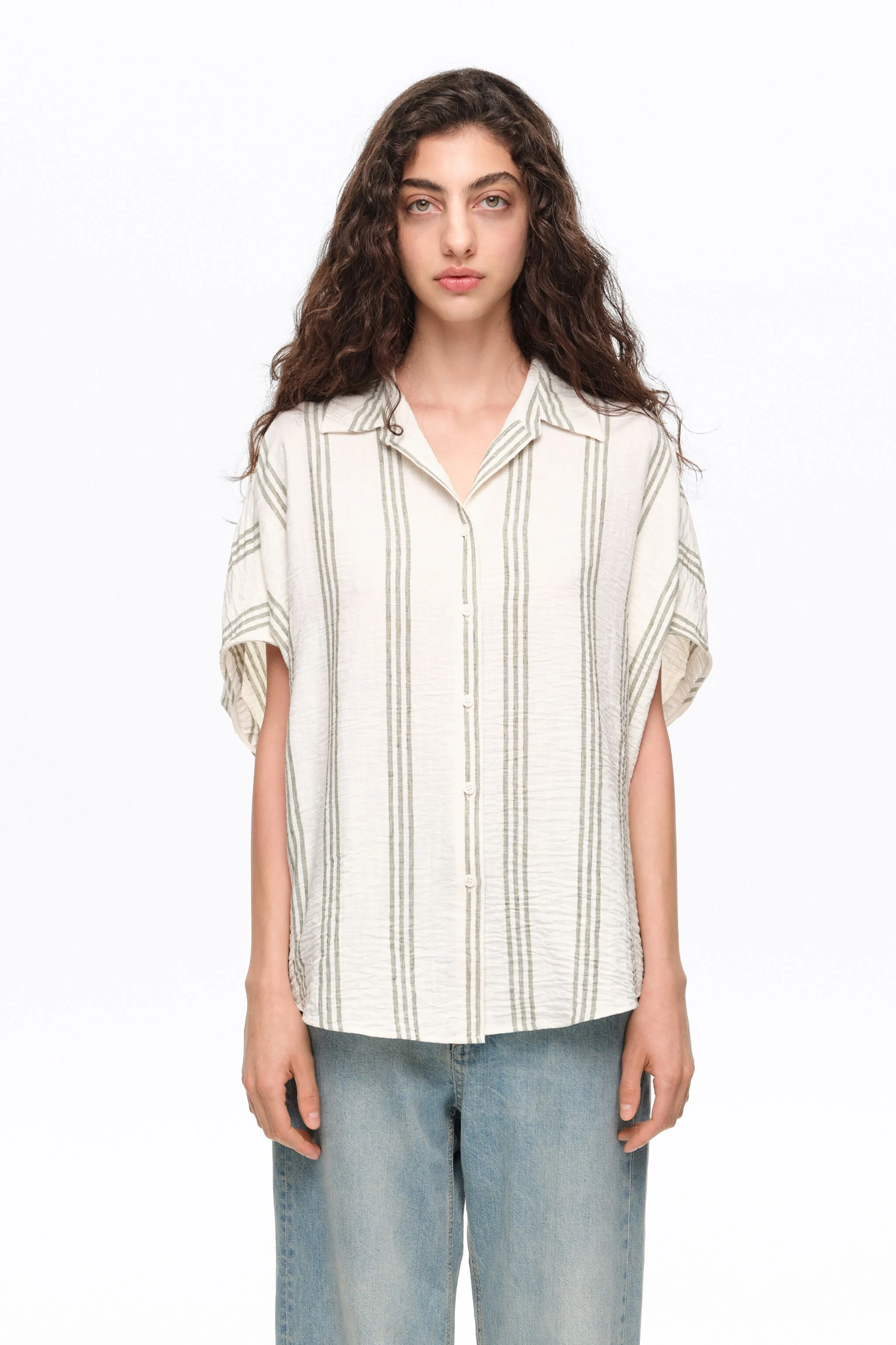 Camisa listrada verde
