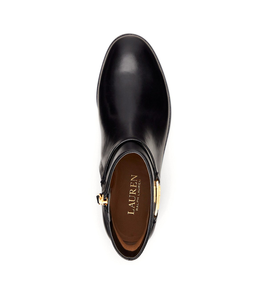 Botas de tornozelo Ralph Lauren Briela em couro preto