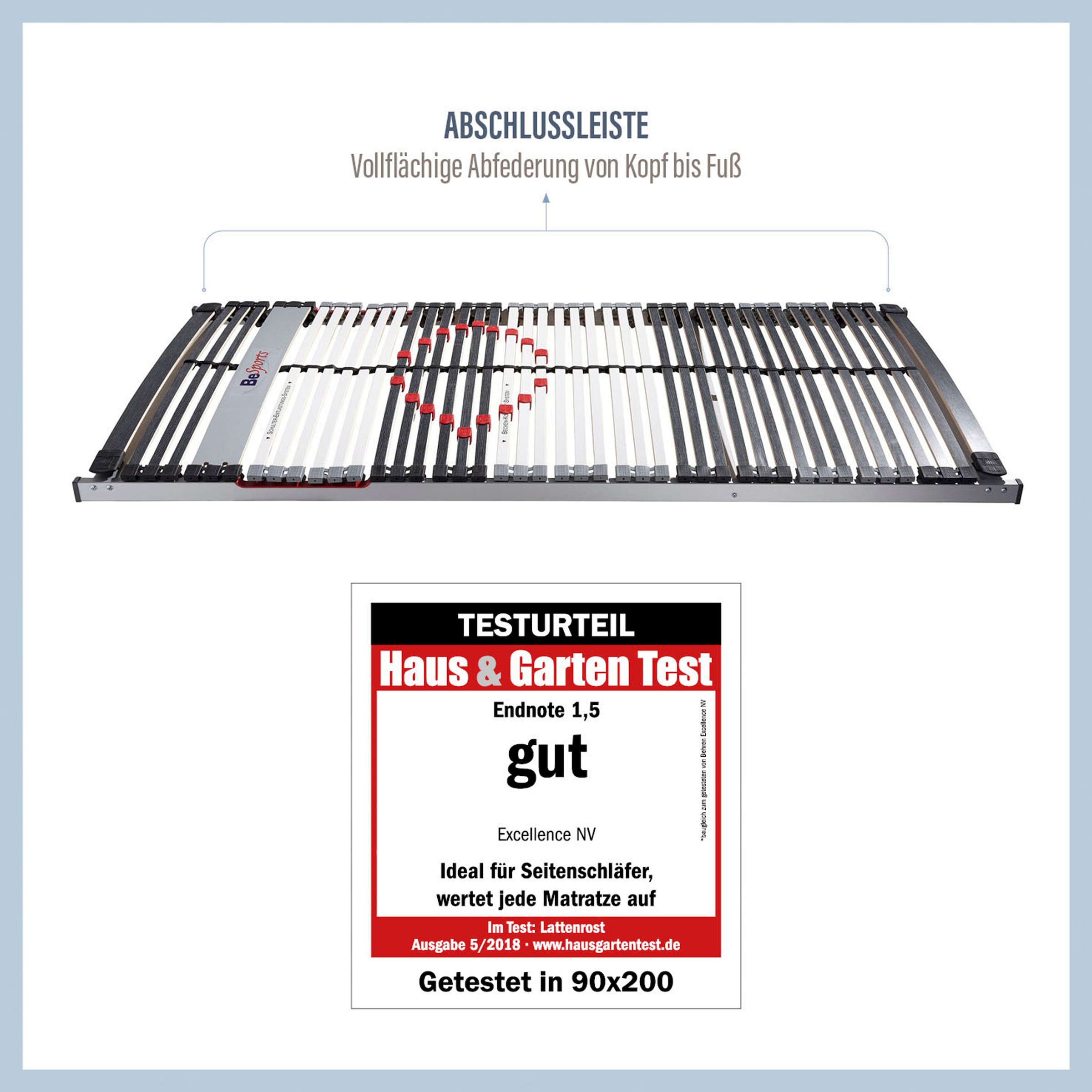 BeSports Lattenrost »Lattenrost Excellence NV, Lattenrost in 90x200 cm und weiteren Grössen« Lattenrost in 90x200 cm und weiteren Grössen, komfortabler Lattenrost
