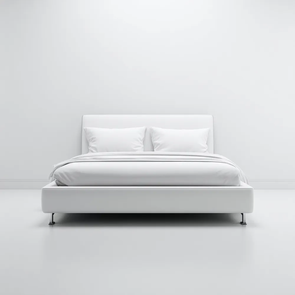 Doppelbett 180x200 cm mit Kunstlederbezug – Weiß