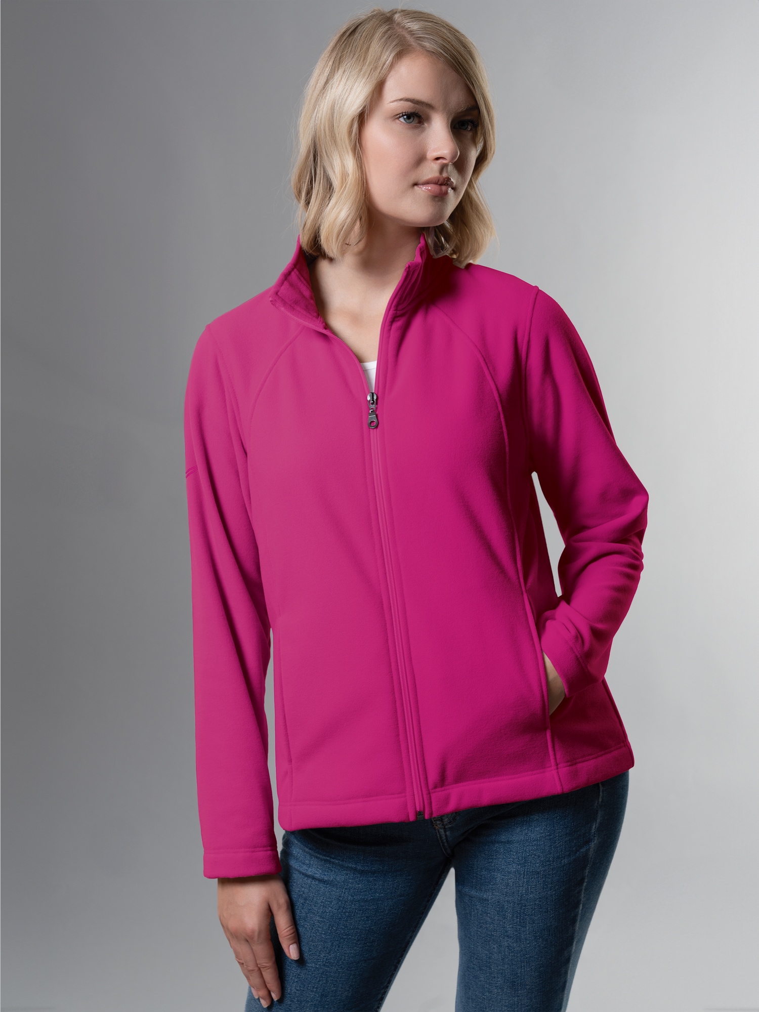 Taillierte Fleecejacke Magenta