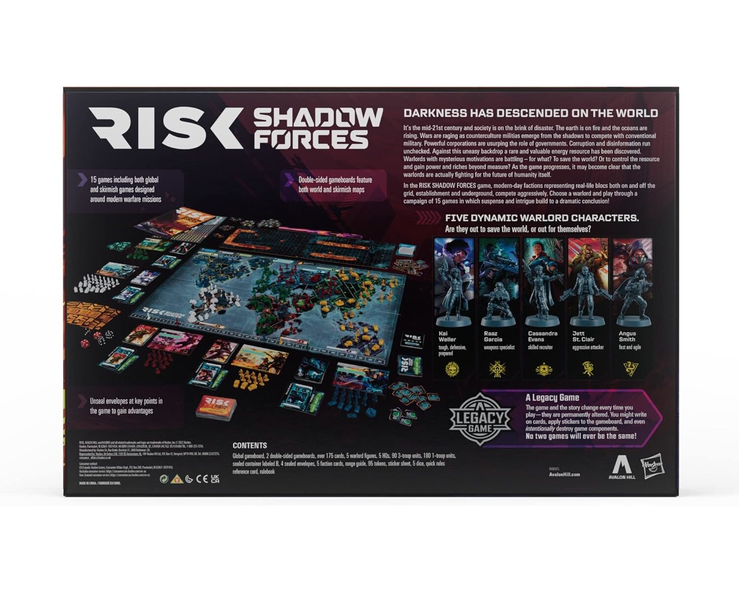 Hasbro - Risk Shadow Forces (englische Version) Brettspiel Strategiespiel Legacy Spiel Risiko