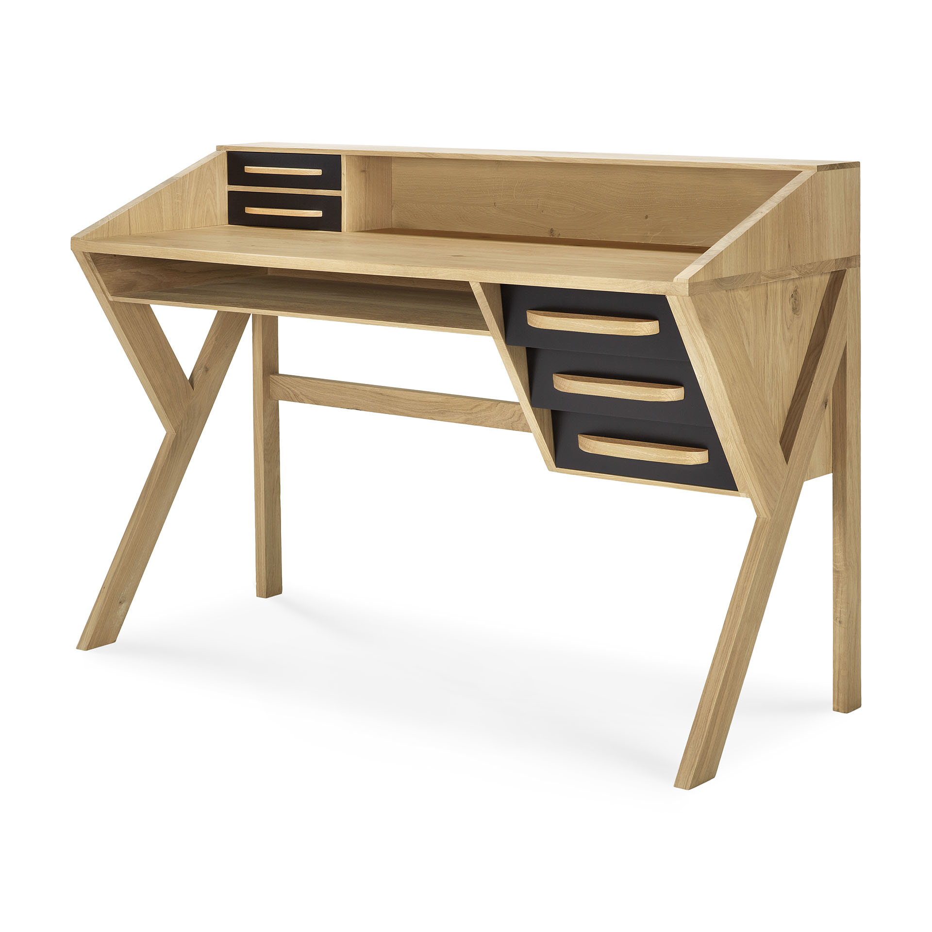 Oak Origami desk - black