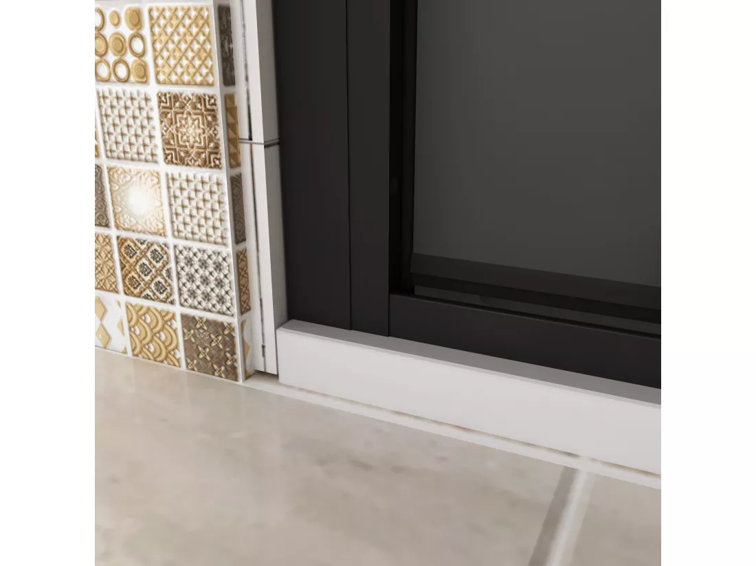 AICA porte de douche Noir 90x200cm,5mm verre securit,Paroi de douche avec porte pivotante,Robustesse et Design Moderne