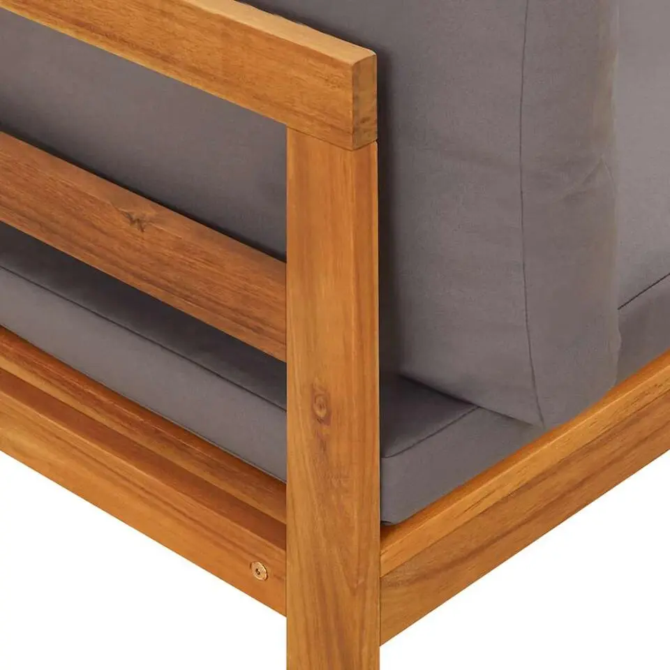 vidaXL - Loungeset - Grijs - Acaciahout - 2 stuks - Met kussens