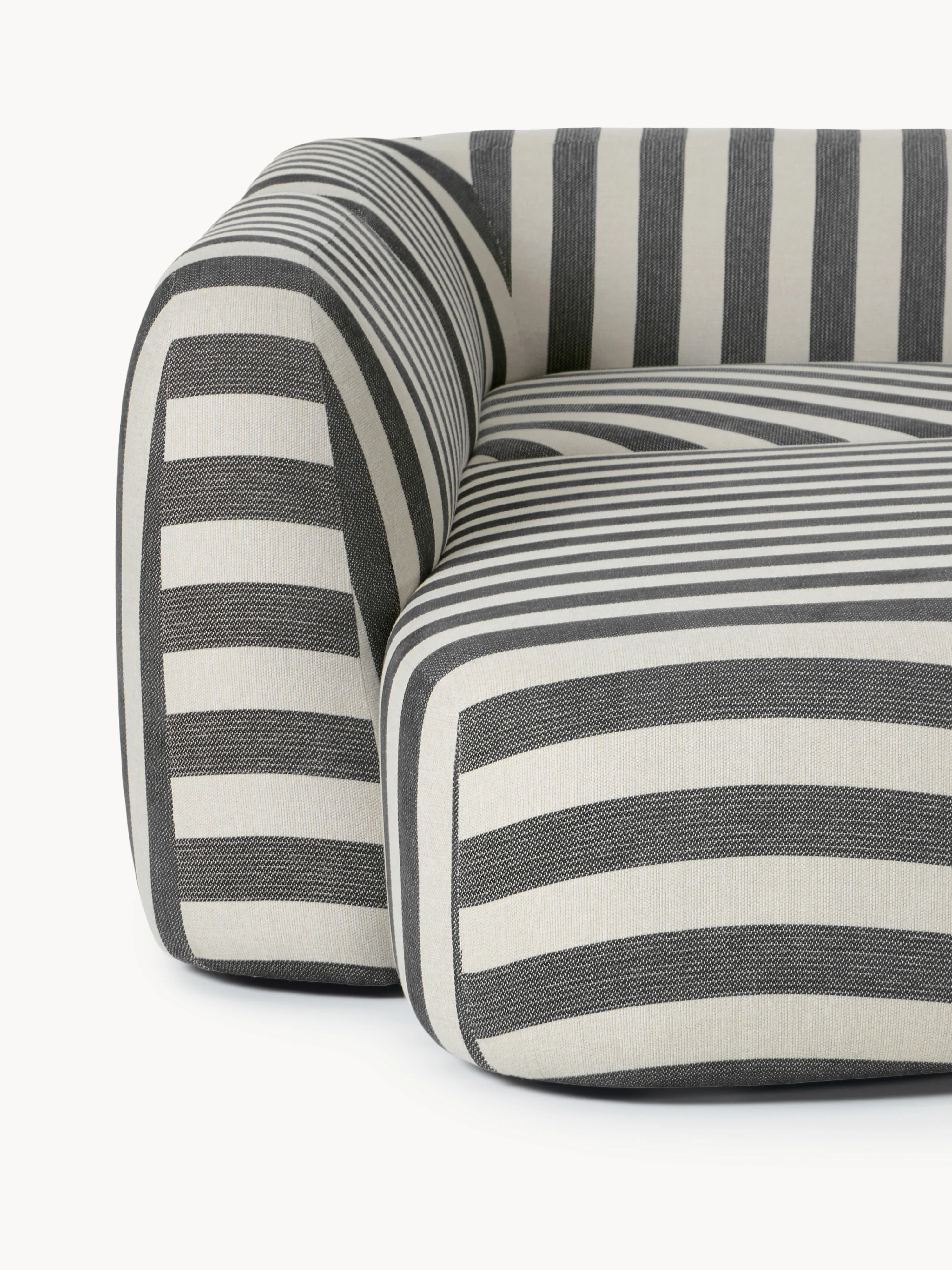 XL modulaire gestreepte hoekbank Wolke met chaise longue