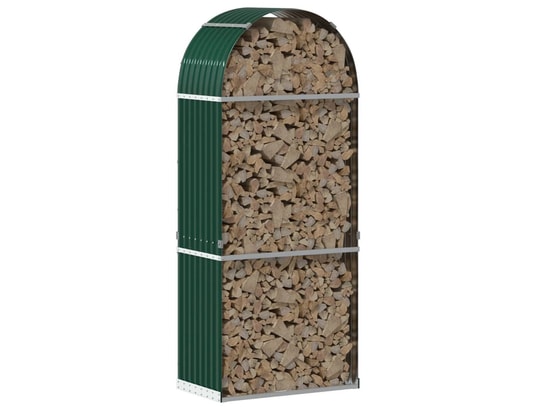 VIDAXL - Sac à outils Porte-bûches vert 80x45x190 cm acier galvanisé