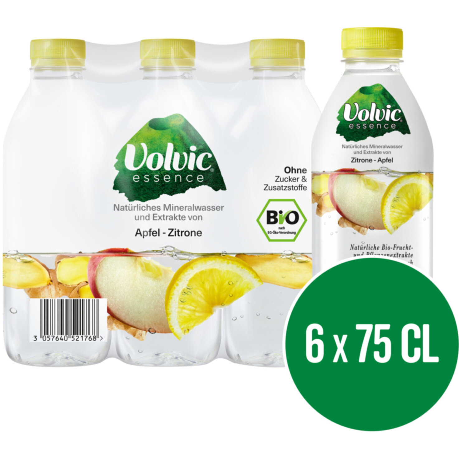 Volvic Essence Zitrone & Apfel 6x75cl -450cl