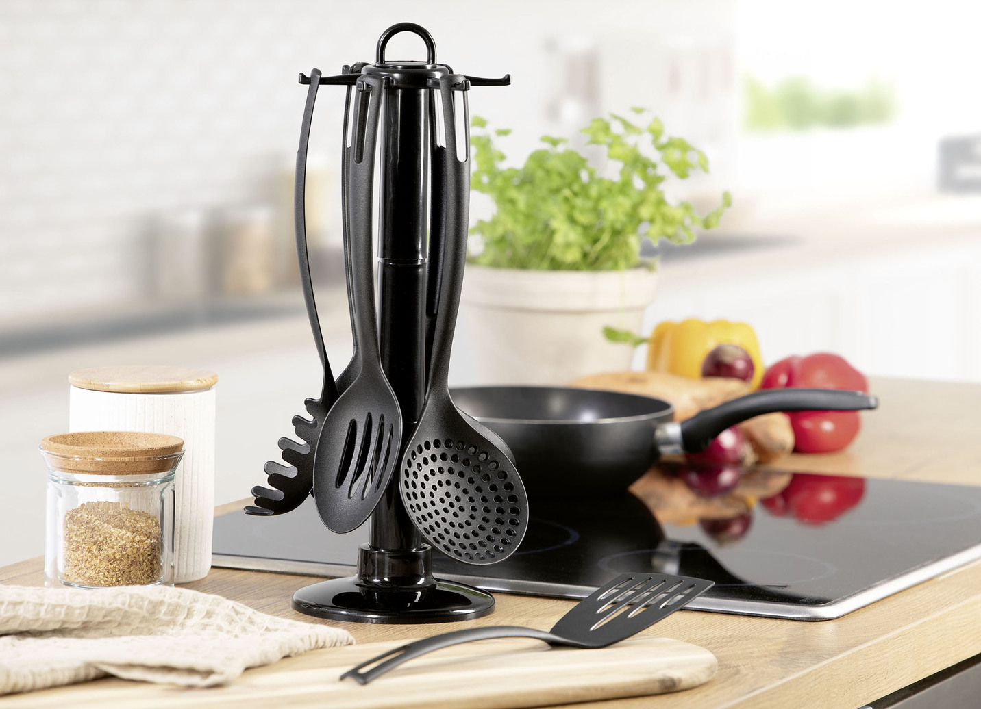 Küchenhelfer-Set, 7-teilig, zum Kochen, Braten und Servieren