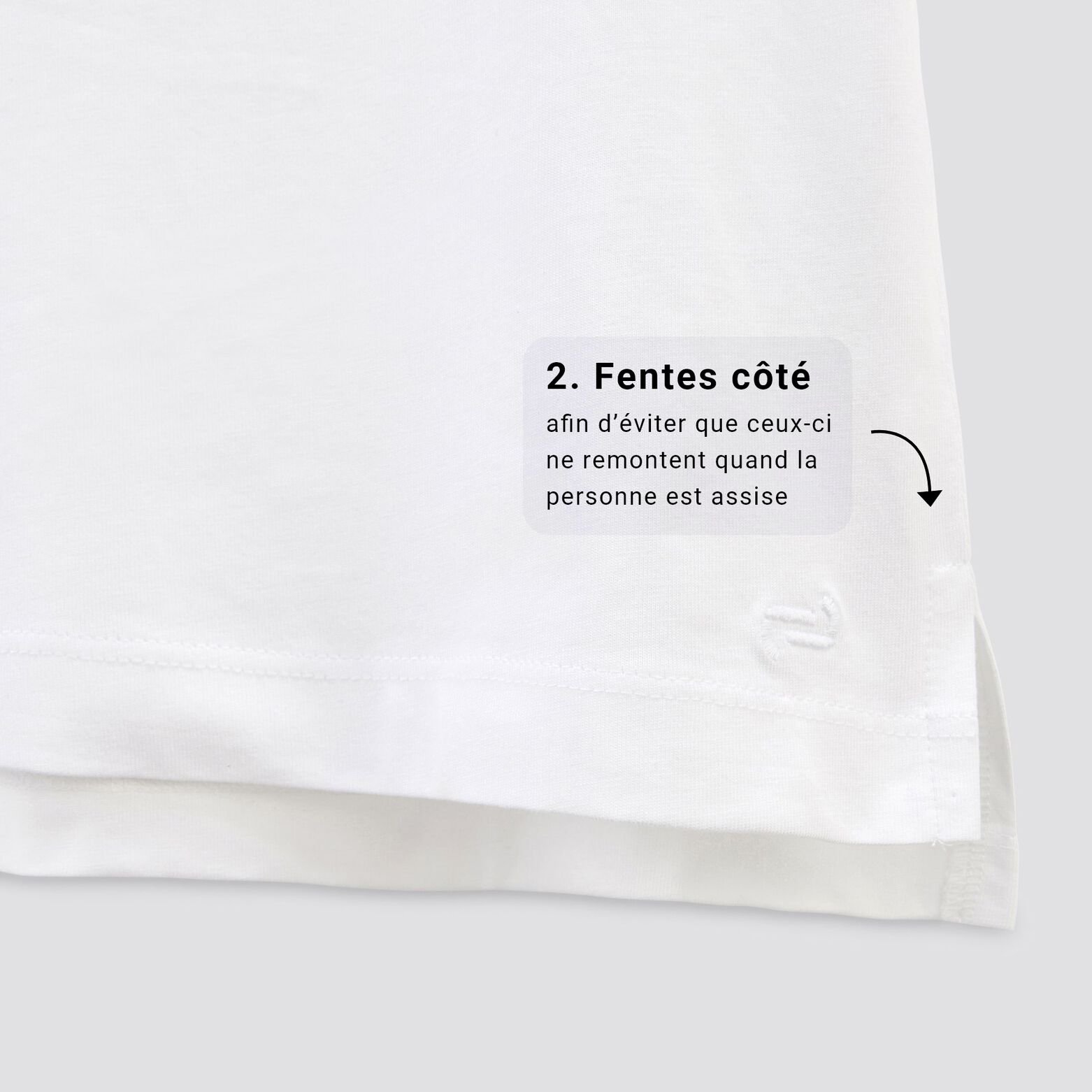 Tee shirt pour personne à mobilité réduite Blanc