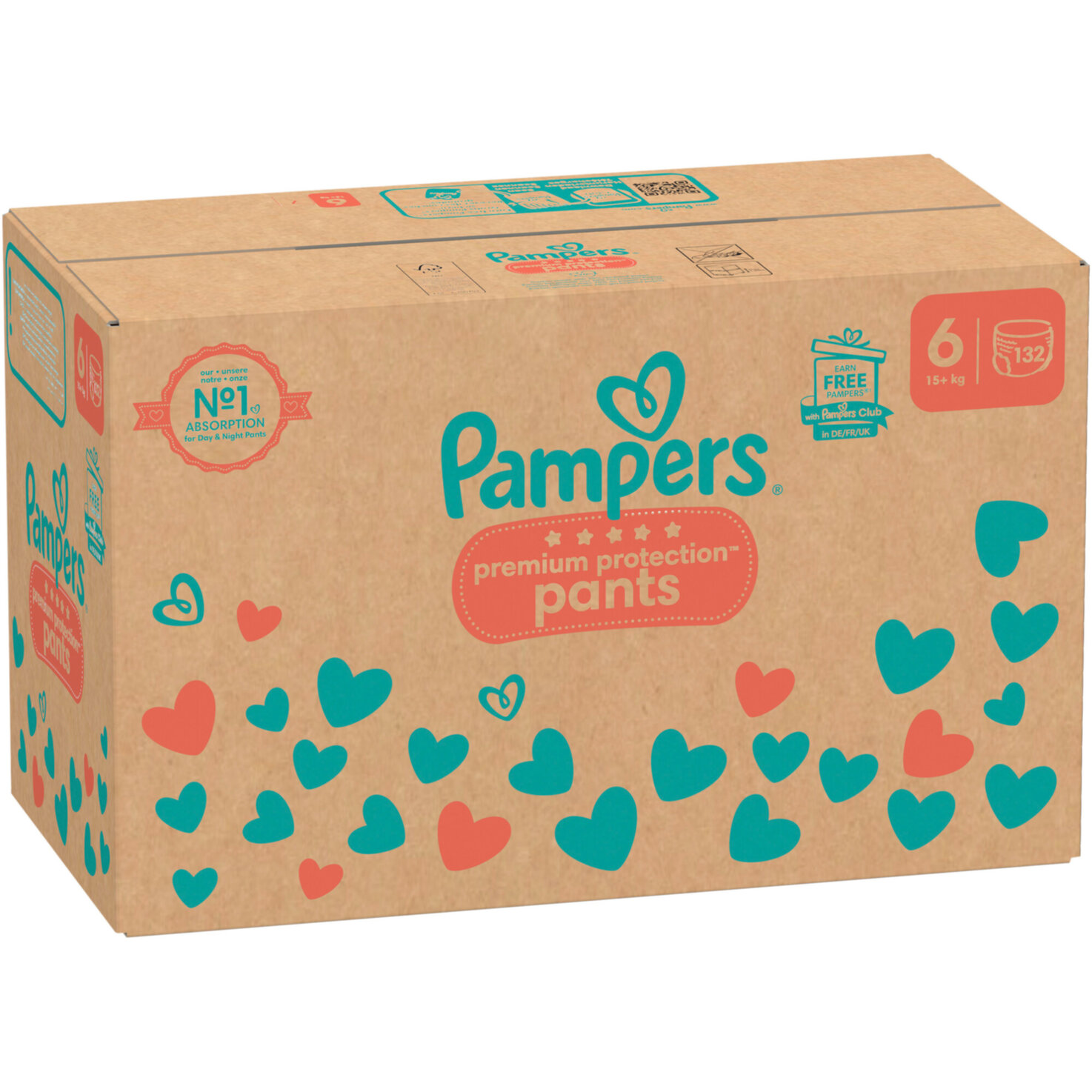 Pampers Premium Protection Pants Grösse 6, 15+kg, 132 Stück