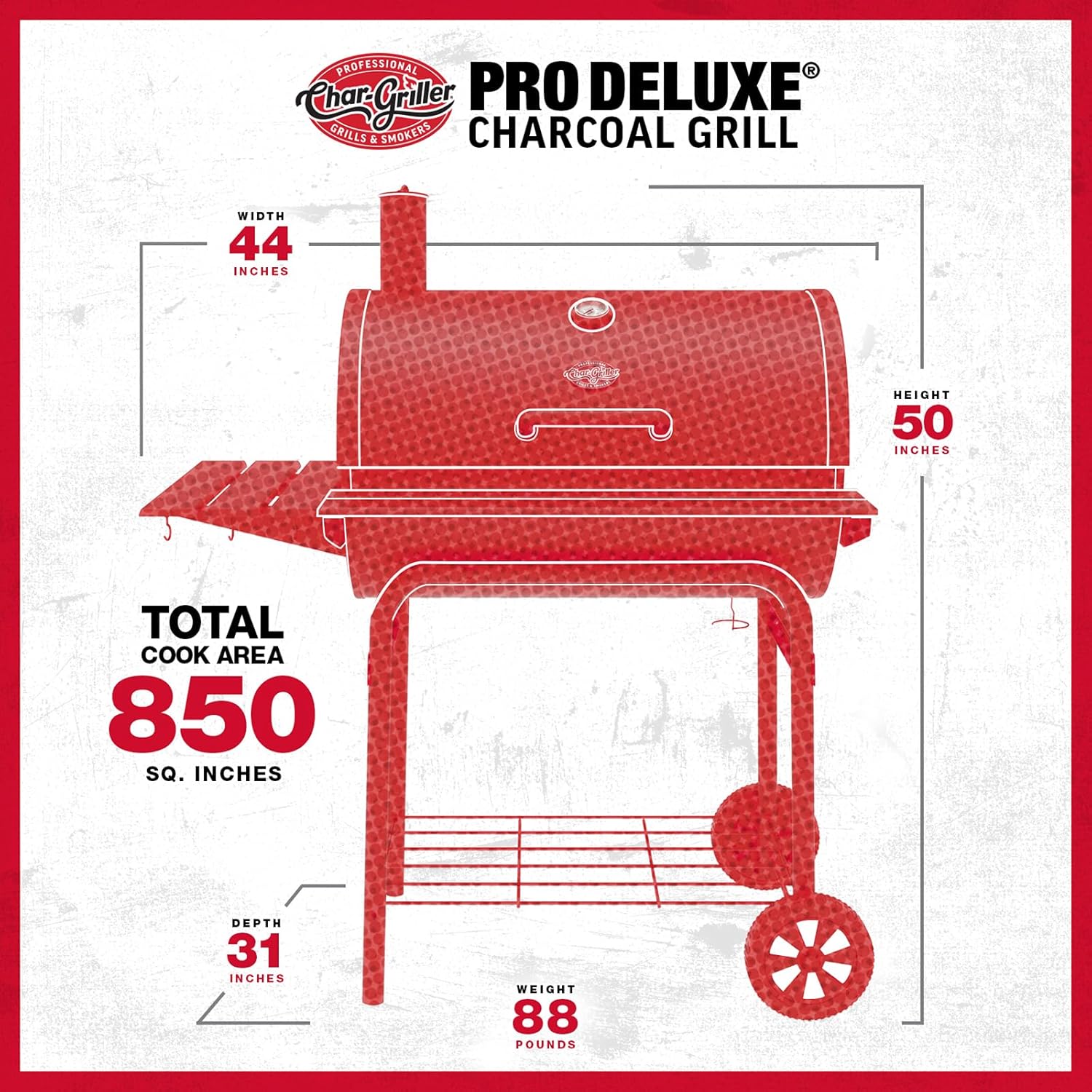 Char-Griller E2827 Pro Deluxe Holzkohlegrill, schwarz