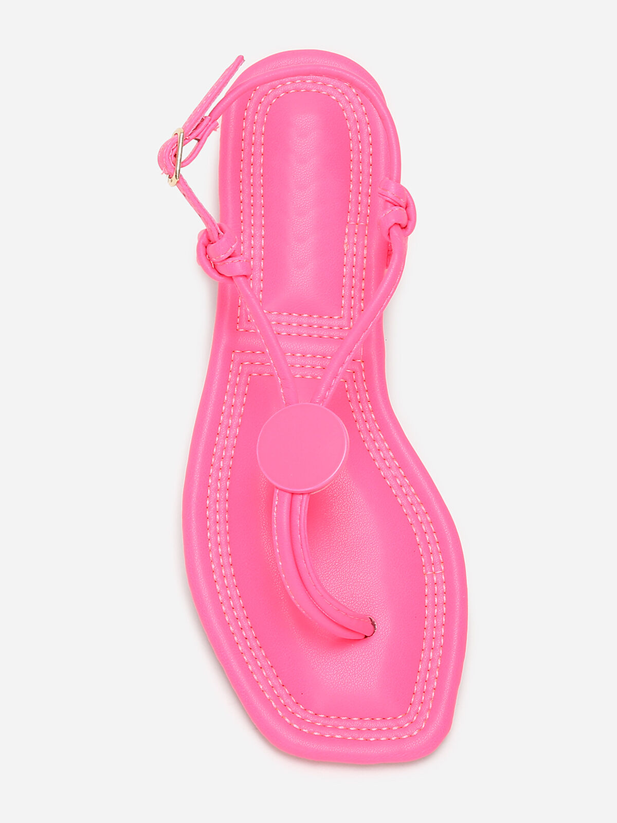 Nu-pieds à empiècement rond- Fuchsia