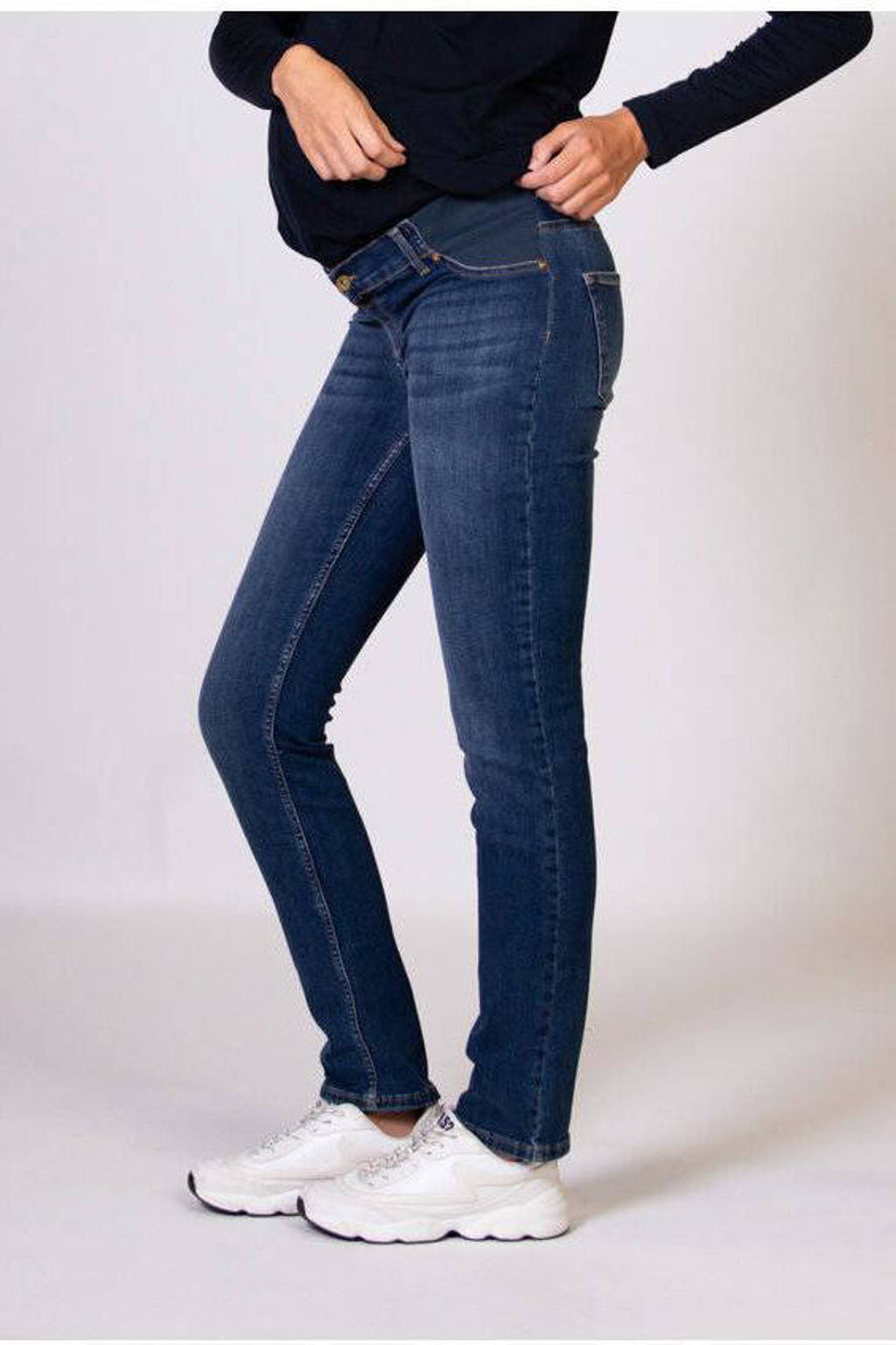 LOVE2WAIT low waist zwangerschaps straight leg jeans stone wash