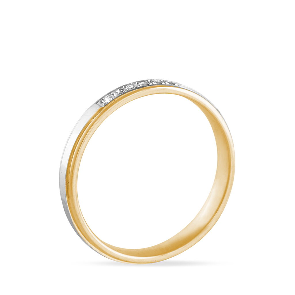 Alliance Serti Grains Or Bicolore Diamant