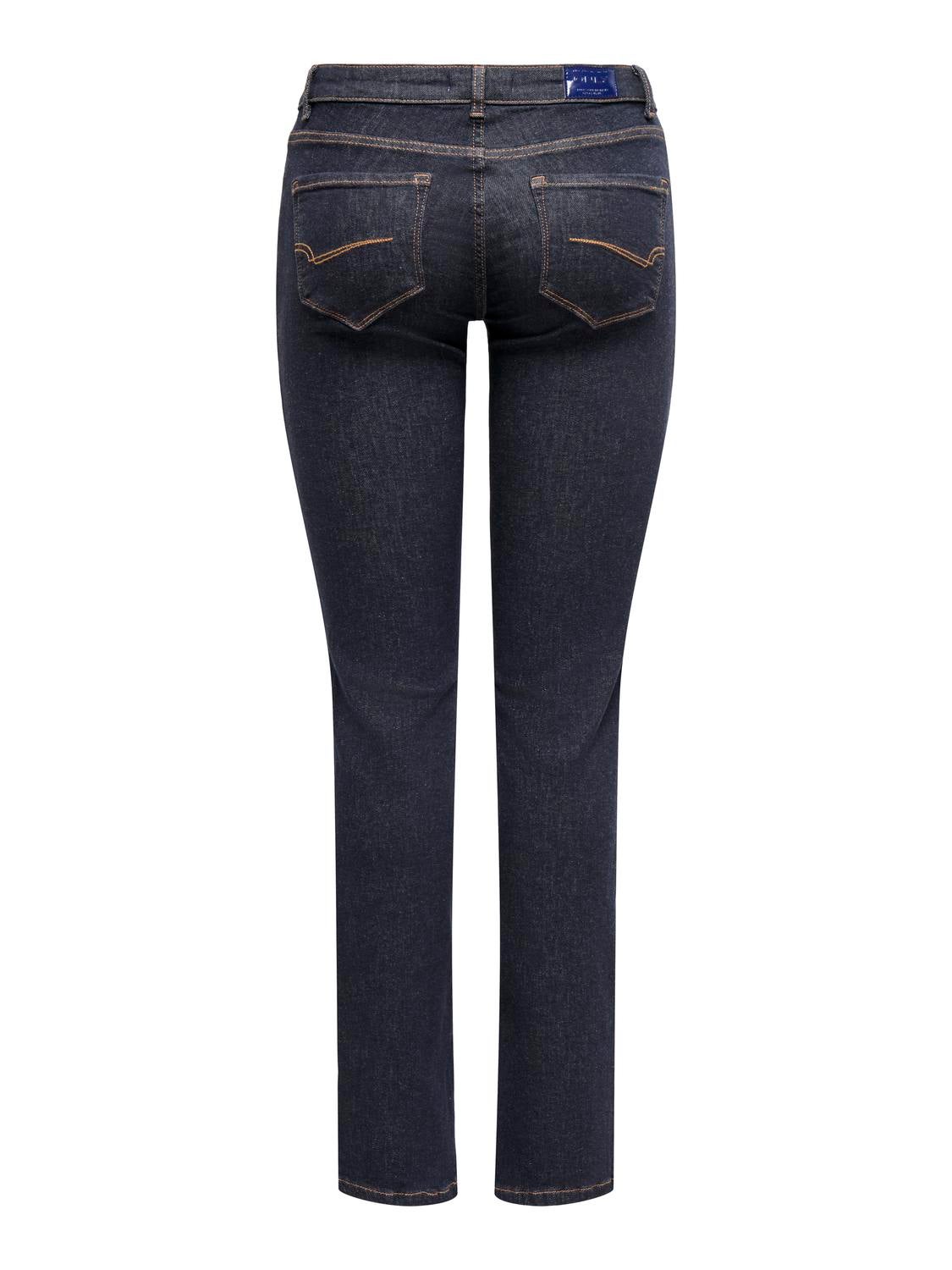 ONLALICIA Mittlere Taille Gerade geschnitten Jeans Dark Blue Denim