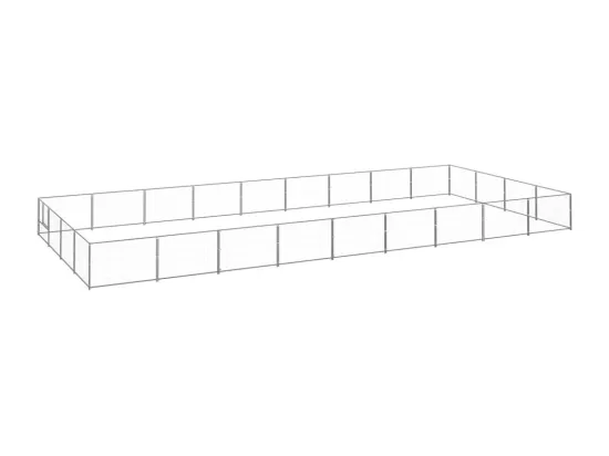 Chenil extérieur cage enclos argenté 900 x 400 x 70 cm 02_0000272