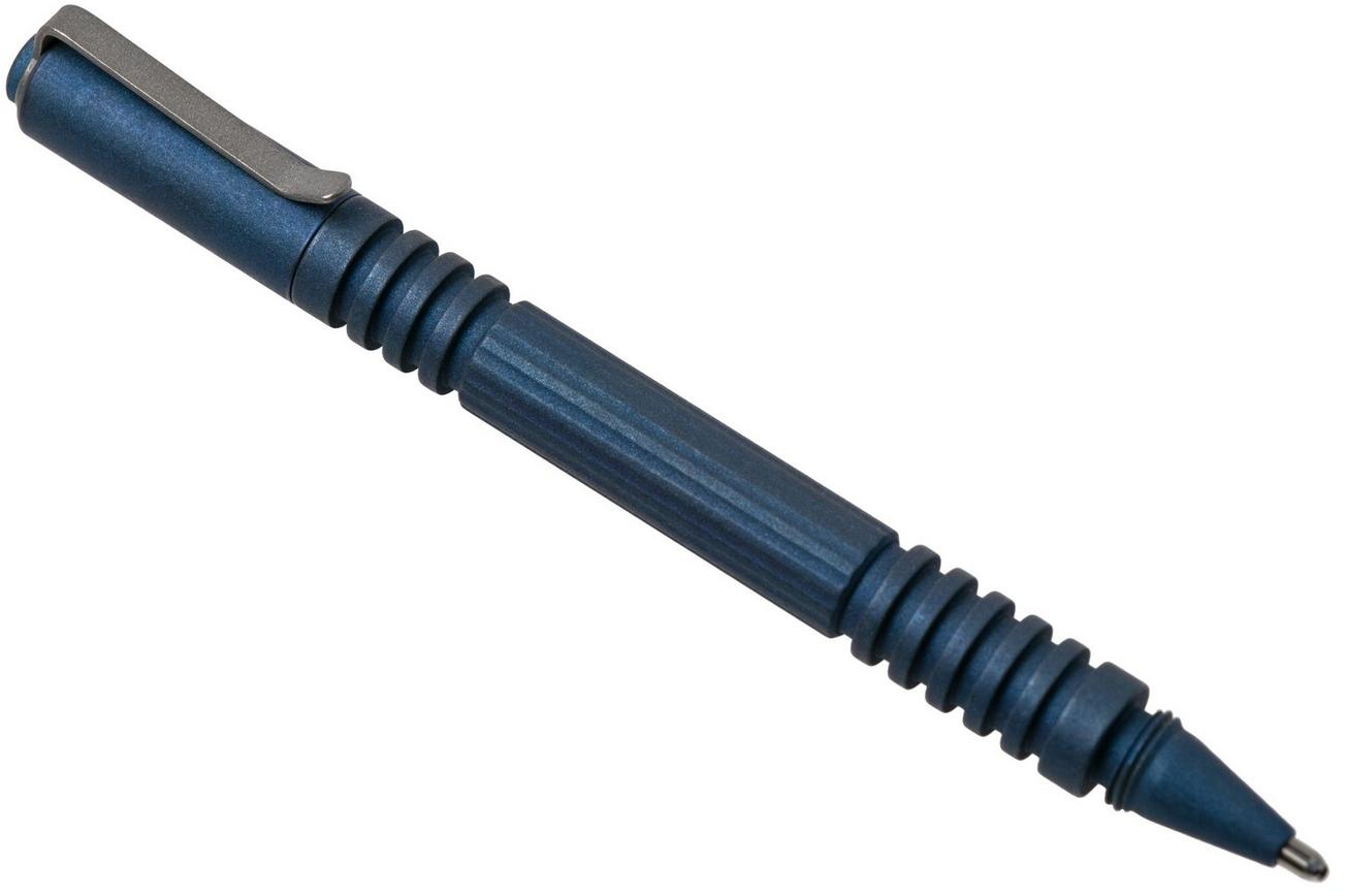 Rick Hinderer Investigator Pen Titanium, Battle Blue, tactische pen