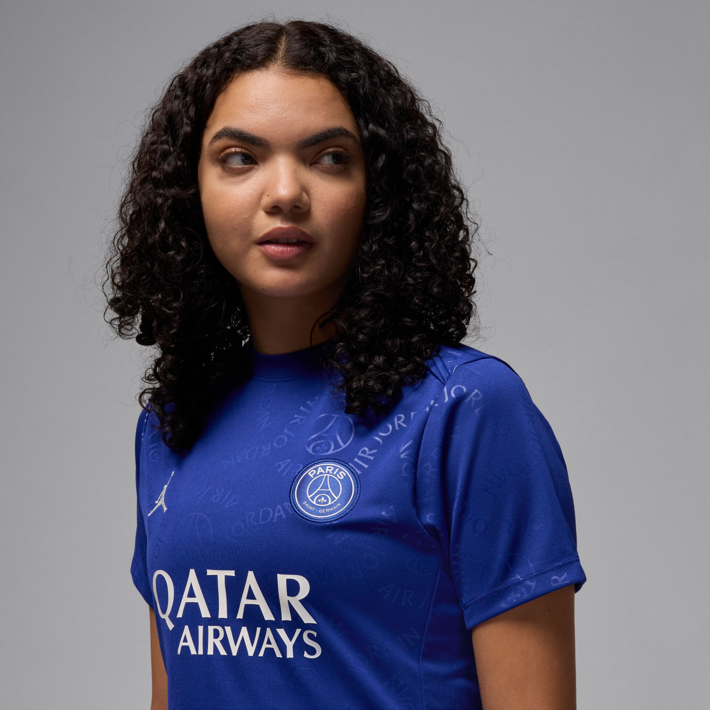 Nike Paris Saint-Germain x Jordan Pre-Match Trainingsshirt 2024-2025 Dames Blauw Wit