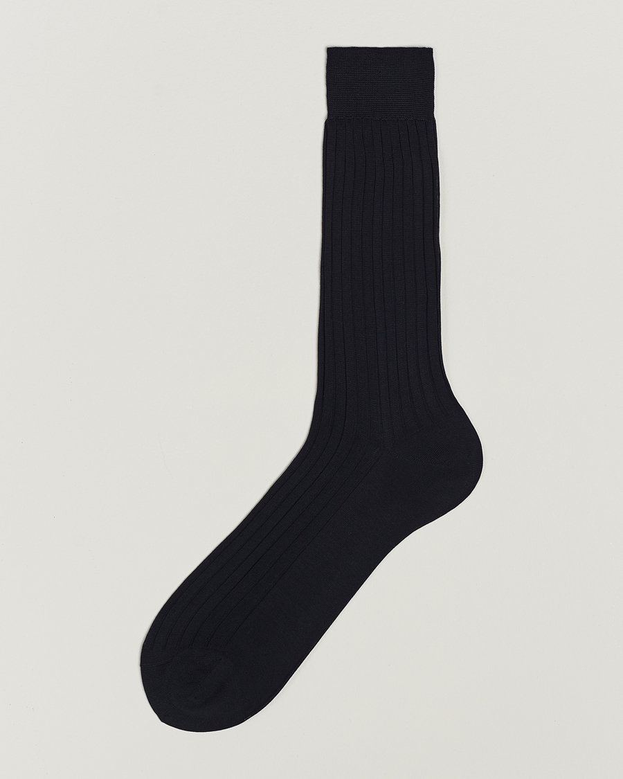 Bresciani Cotton Ribbed Short Navy
