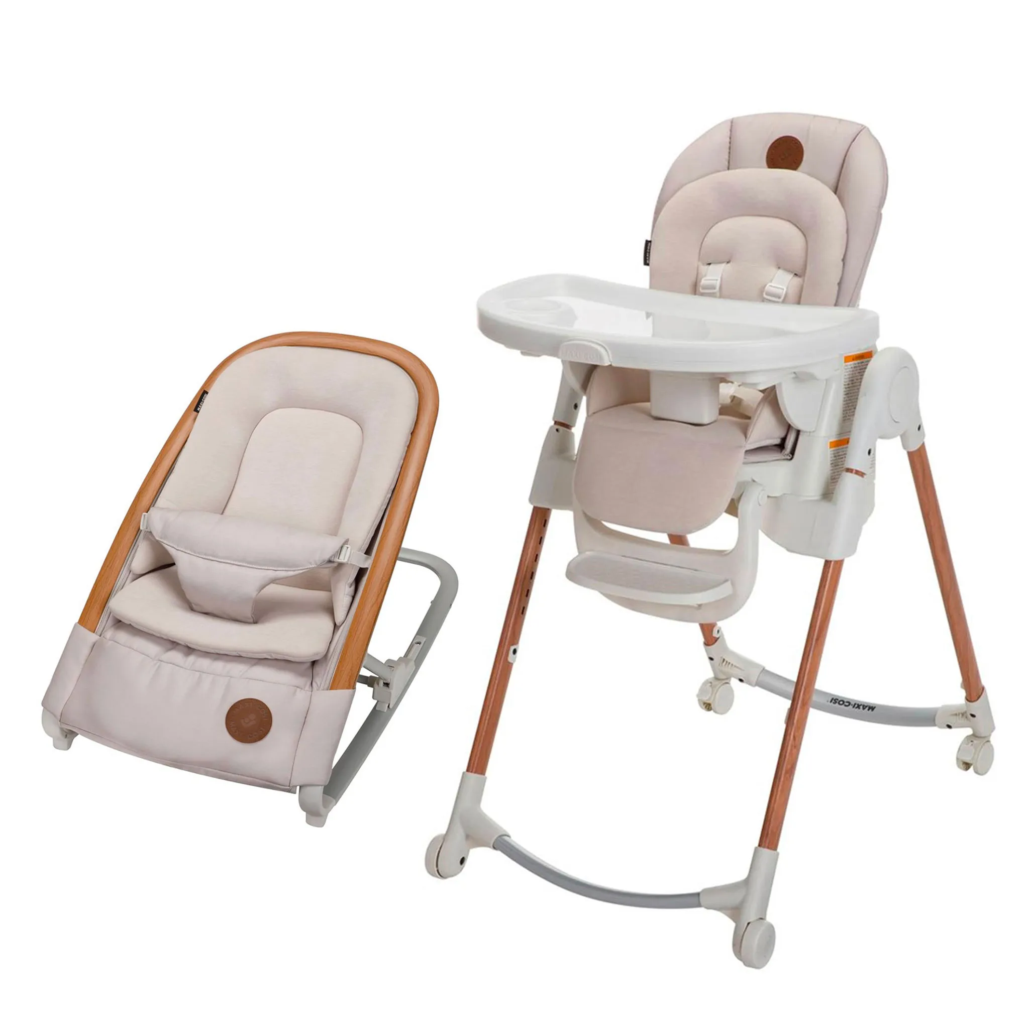 Maxi-cosi Chaise Haute Minla + Siège Berçant Kori - Sand Horizon