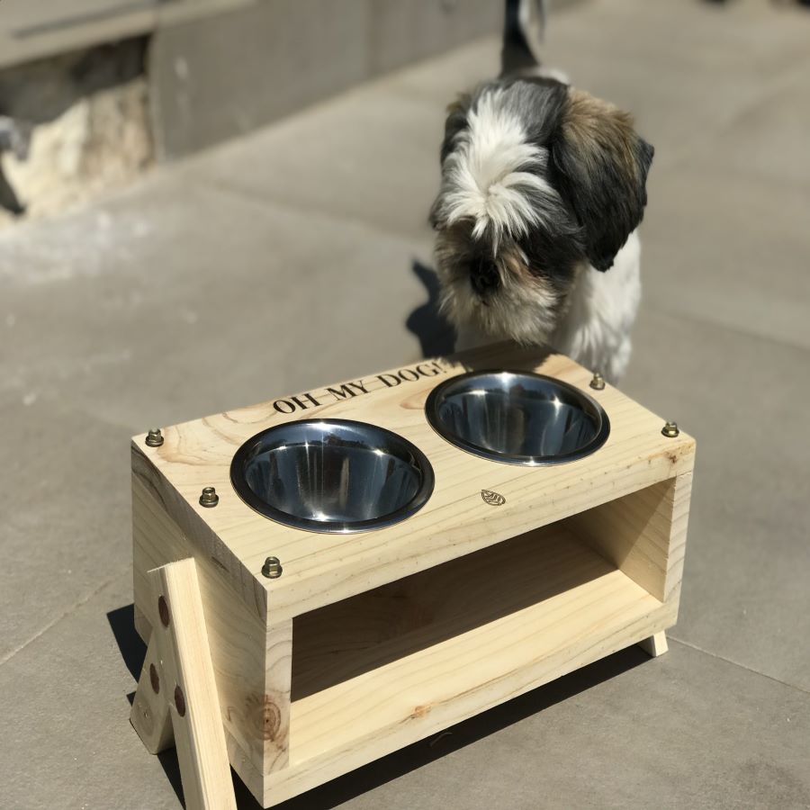 Comedouro para cães Mundo Virutas duplo creta