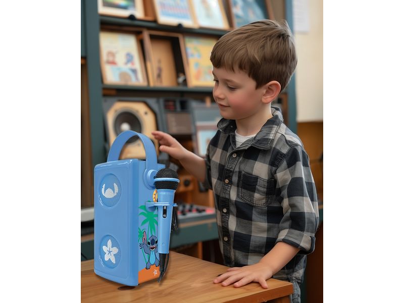 Lexibook Bluetooth-Lautsprecher Luminous Stitch mit Mikrofo Leuchtender Bluetooth-Lautsprecher mit Stitch-Mikrofon