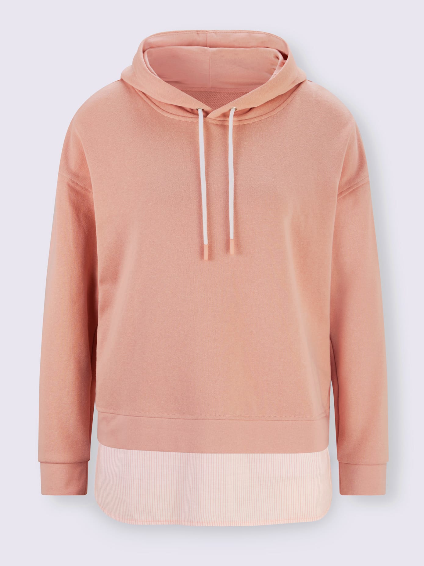 Sweat-shirt empiècements chemisier à rayures tissées