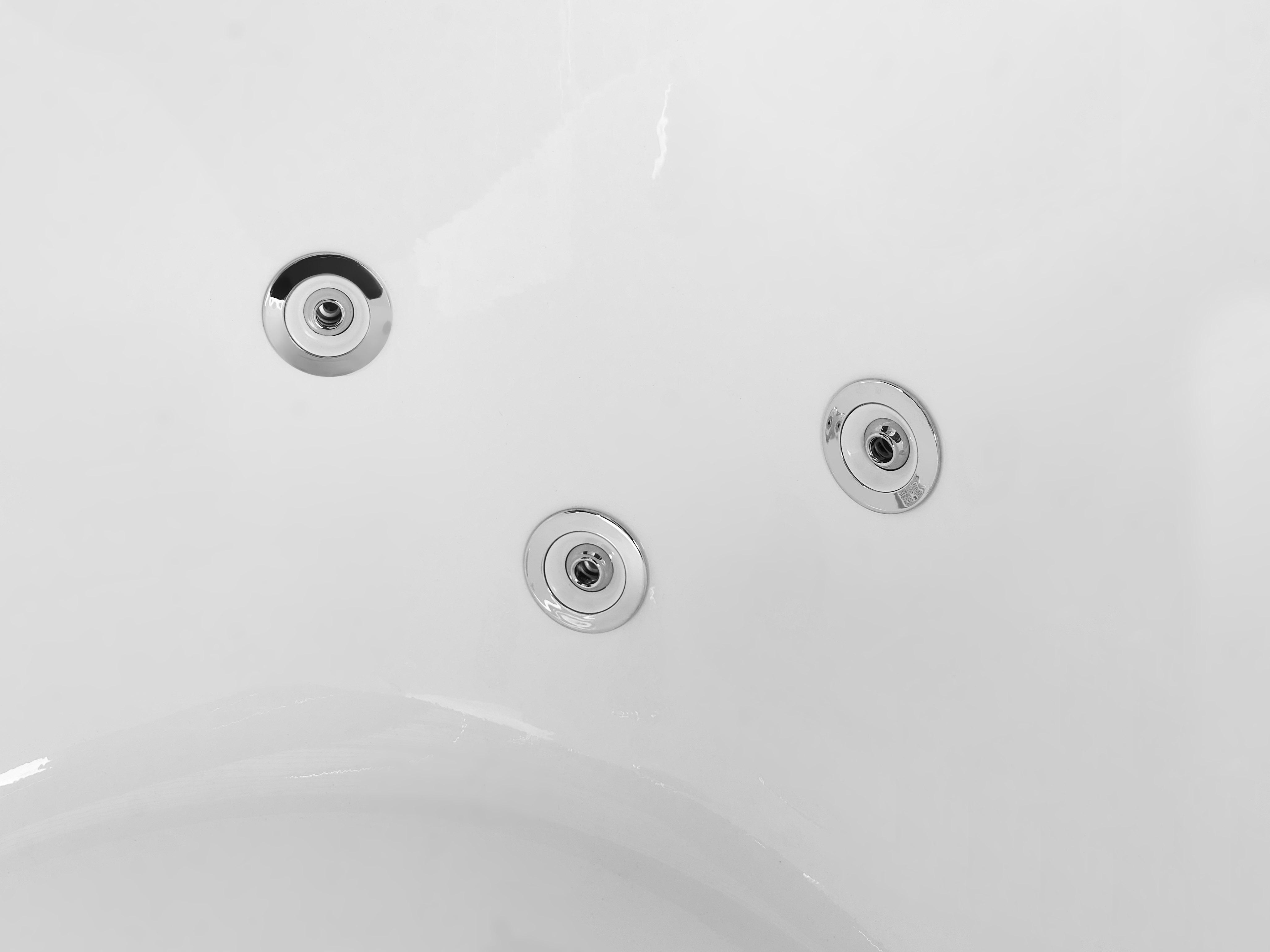 Hoek bubbelbad met LED CAURA rechtszijdig 175 x 80 cm Wit