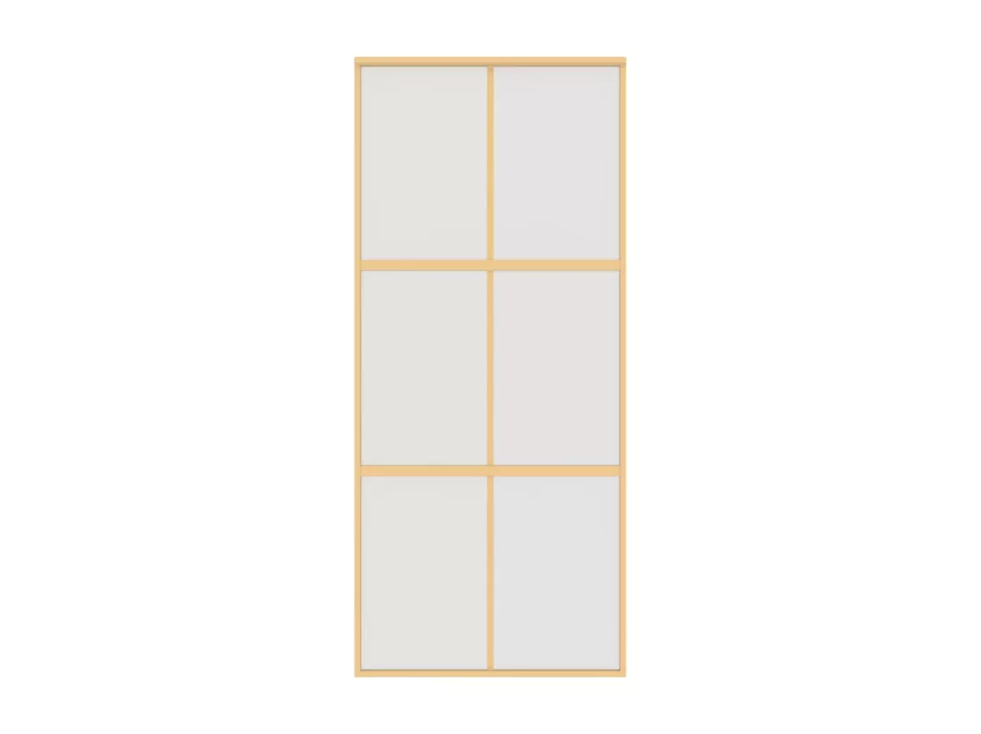 Porte coulissante doré 90x205 cm verre ESG dépoli et aluminium