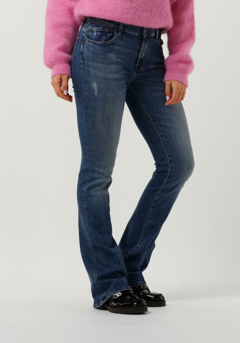 donkerblauwe 7 for all mankind skinny jeans hw skinny slim illusion alleyway with raw cut