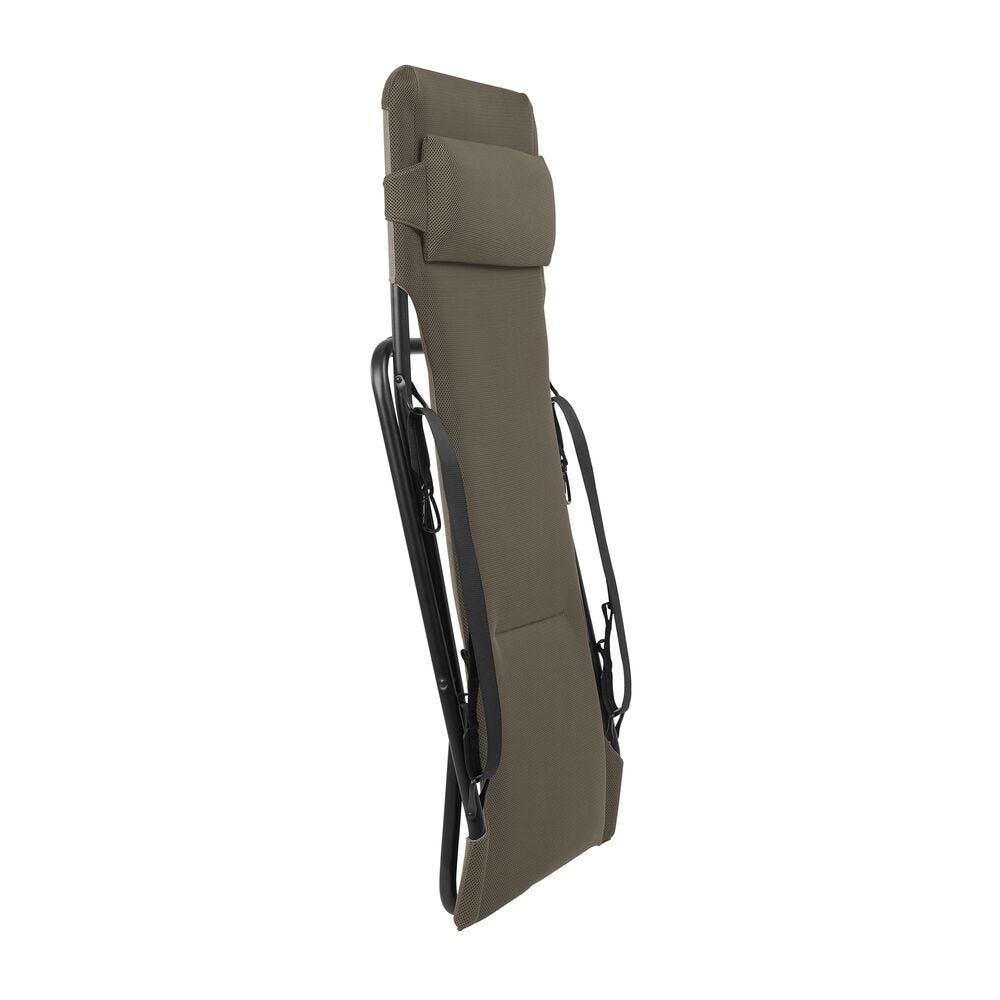 Klappbarer, gepolsterter Liegestuhl Transabed AirComfort® Braun Taupe