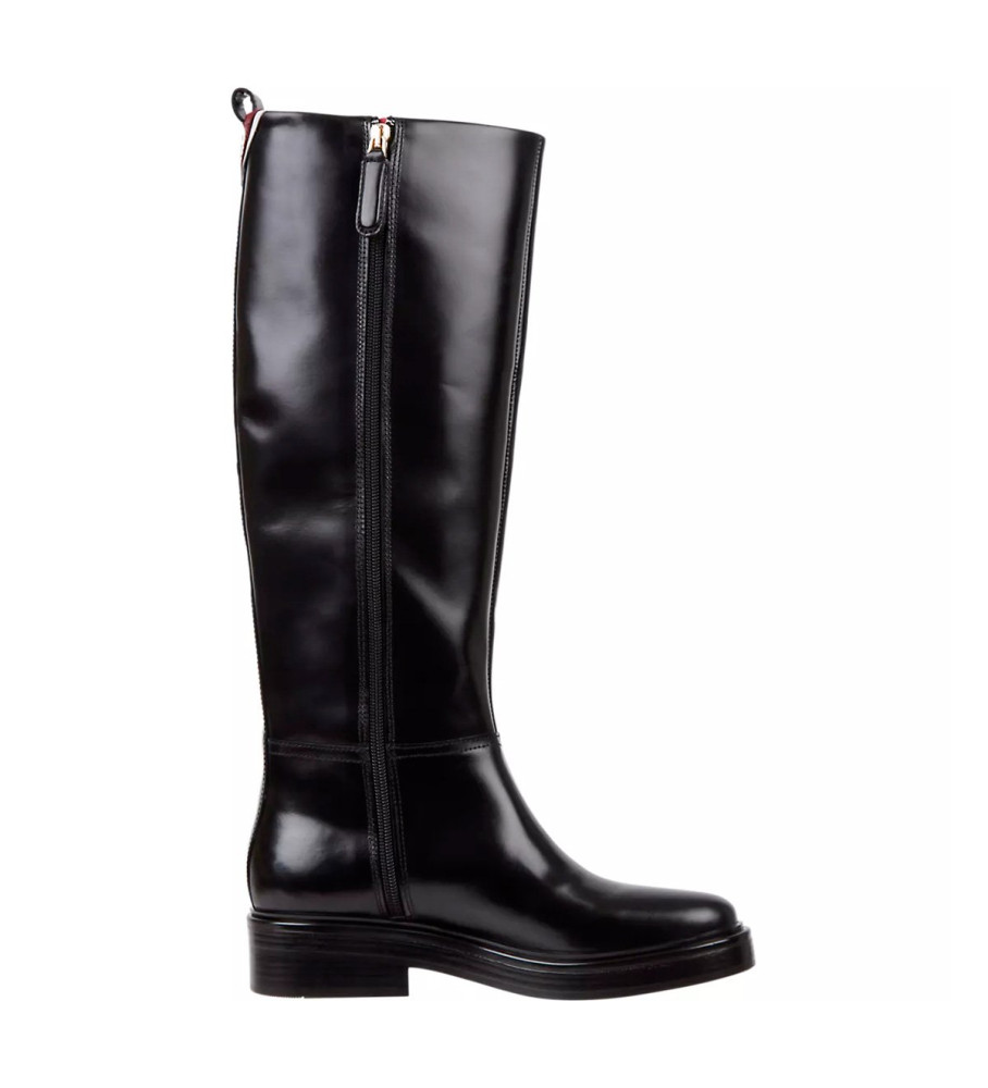 Bota Tommy Hilfiger Cool de couro preto