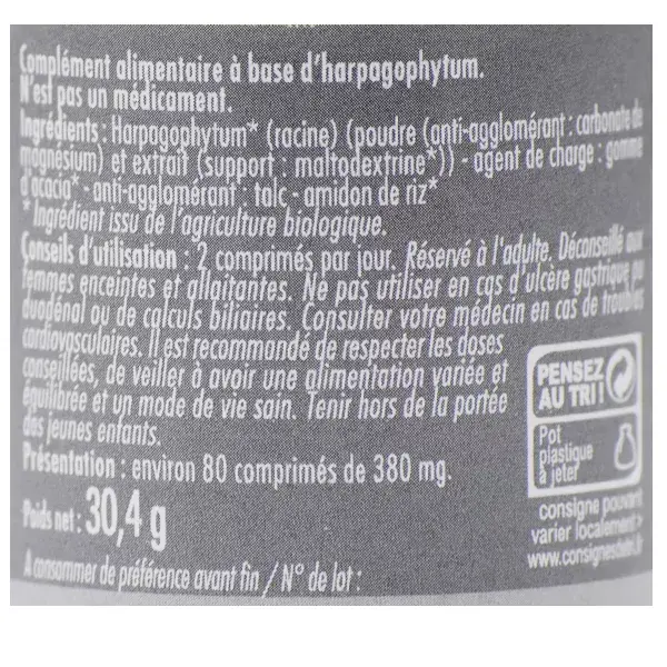 Superdiet Harpagophytum Orgânico 80 comprimidos