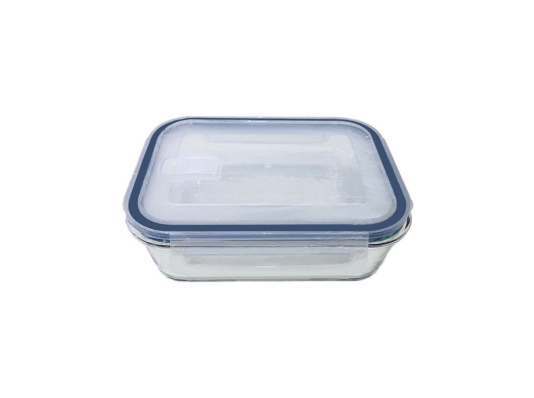 CAIXA EM VIDRO RECTANGULAR ACTUEL HERMÉTICA COM VÁLVULA 1L