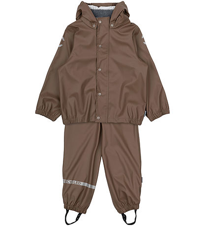 Mikk-Line Regnt?j m. Seler - PU - Recycled - Chocolate Chip