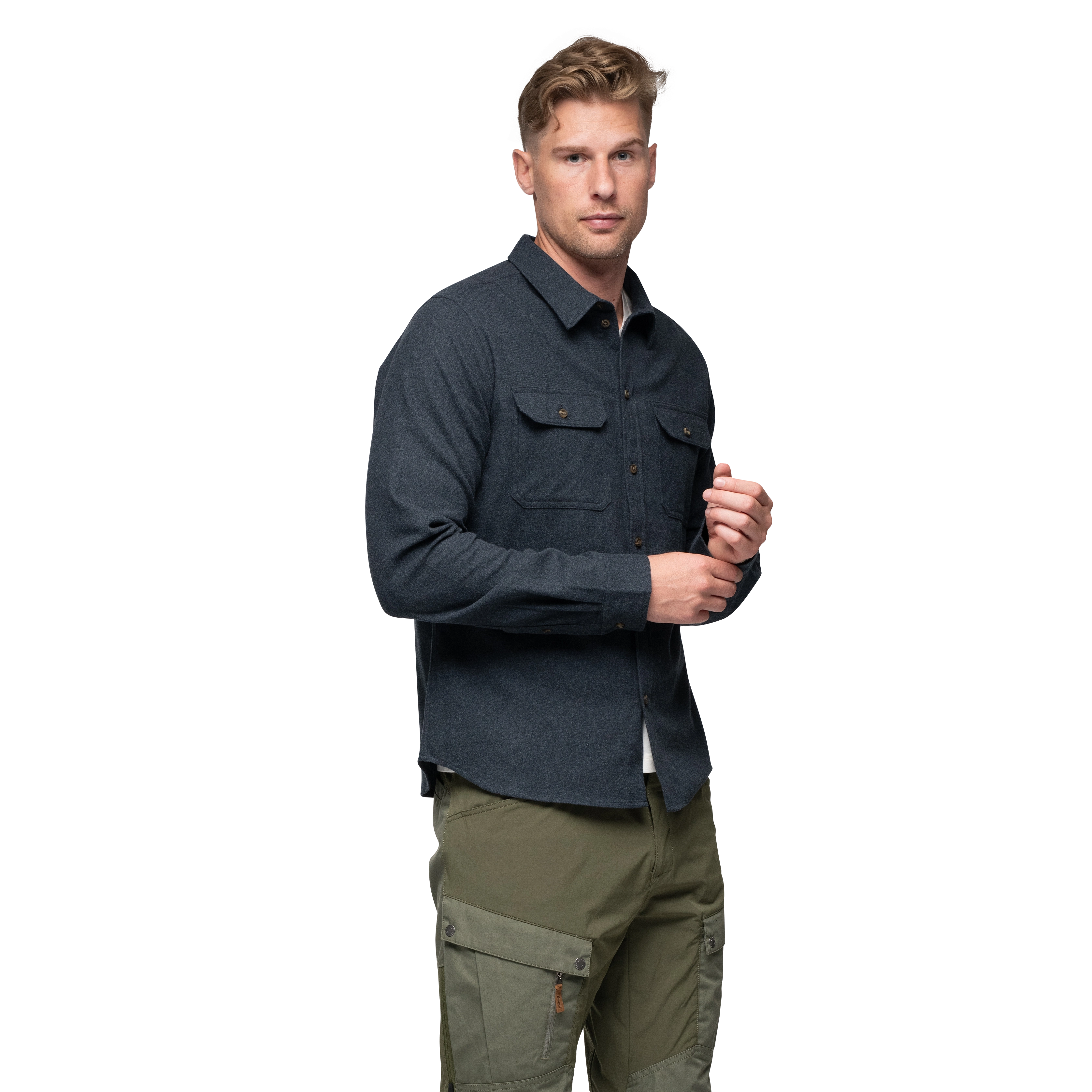 Nordmarka Flannel Shirt Men Navy Blue