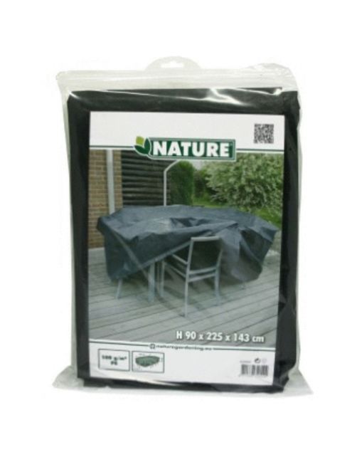 Nature Hoes Voor Tuinset Rechthoekig - Tuinmeubelen - 90x225x143 cm Grijs