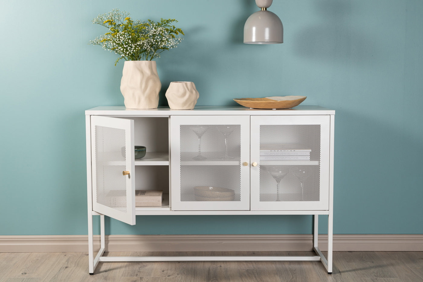 FjÃ´rd - Dressoir Wit 120cm - Staal - Malla