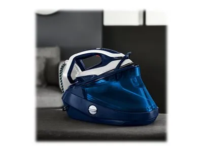 Tefal Pro Express Vision GV9812E0 - Dampstrygejern med automatisk afbrydelse - såleplade: Durilium AirGlide Autoclean - 3000 W - kjoleblå/hvid