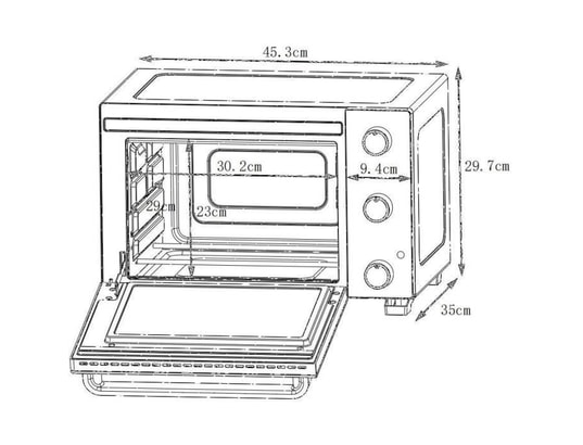 CONTINENTAL EDISON - Cemf22b - minifour électrique 22l noir - 1300w - rotissoire...