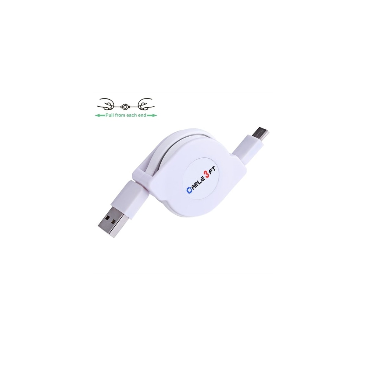Uttrekkbar flokefri ladekabel Usb type C